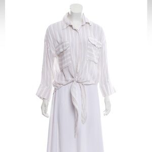 Faithfull the Brand white stripe button top size small